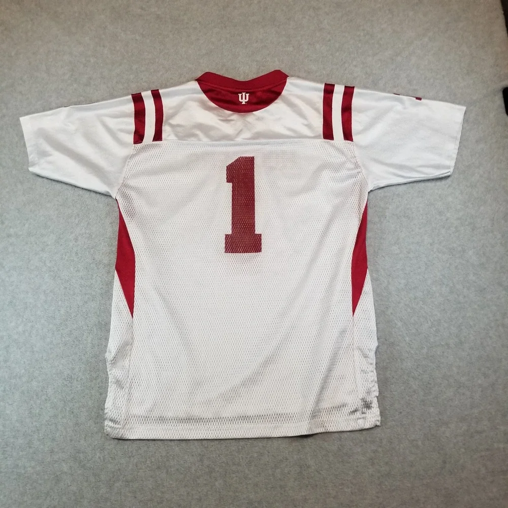 Indiana Hoosiers Jersey Shirt Boys Extra Large White Red Adidas IU Football NCAA